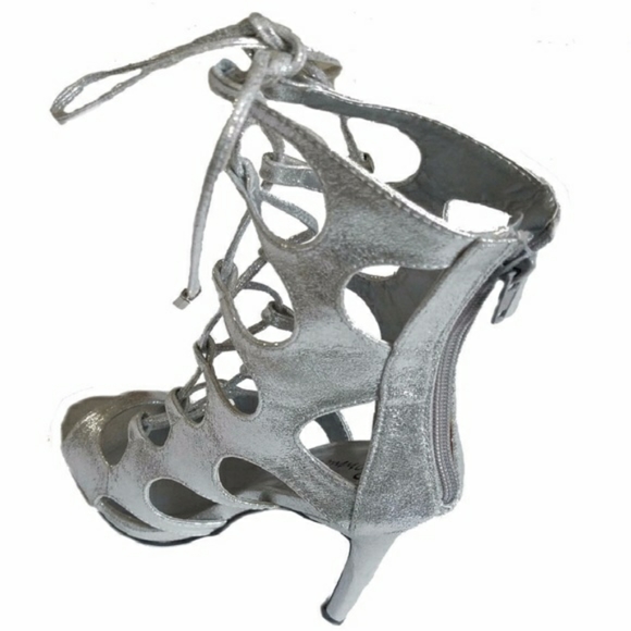 Silver Pewter Gladiator Boot - Picture 2 of 4